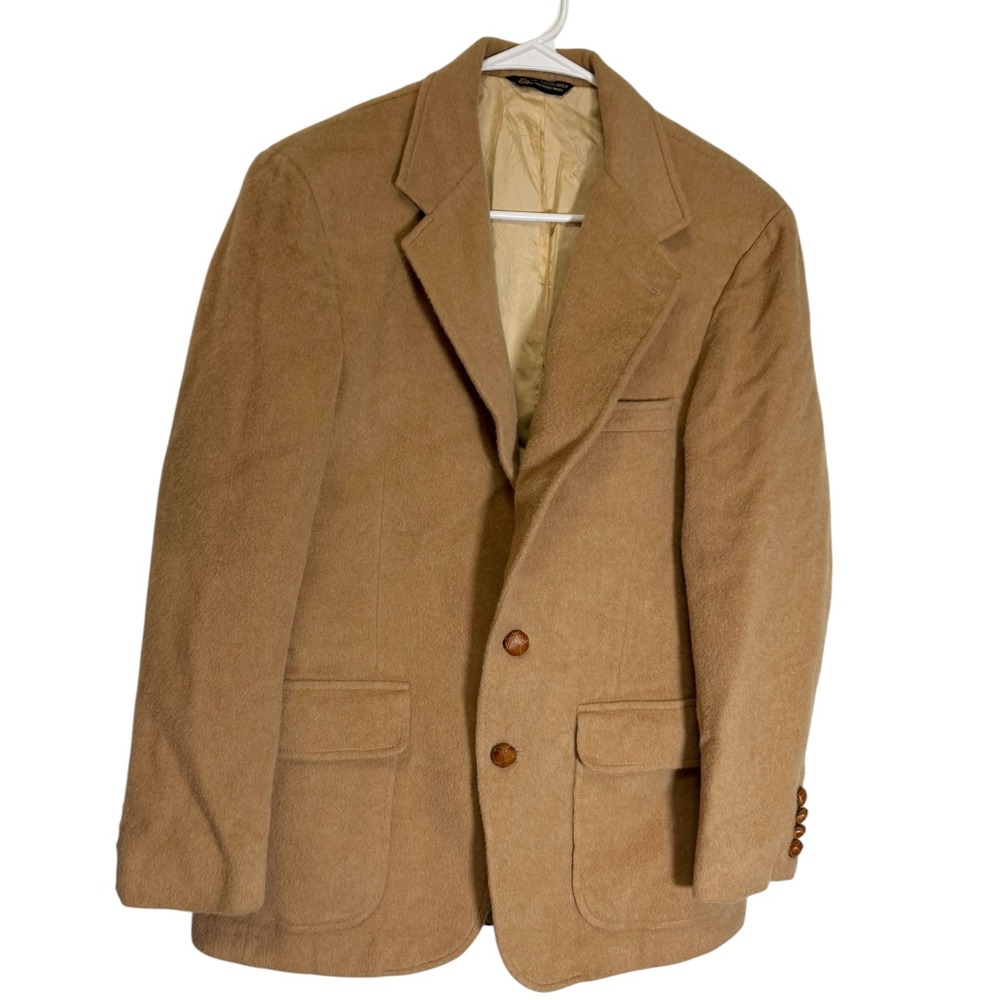 Vanjulian Tan Camel Hair Wool Blazer Sport Coat Old Money Dark Academia Preppy